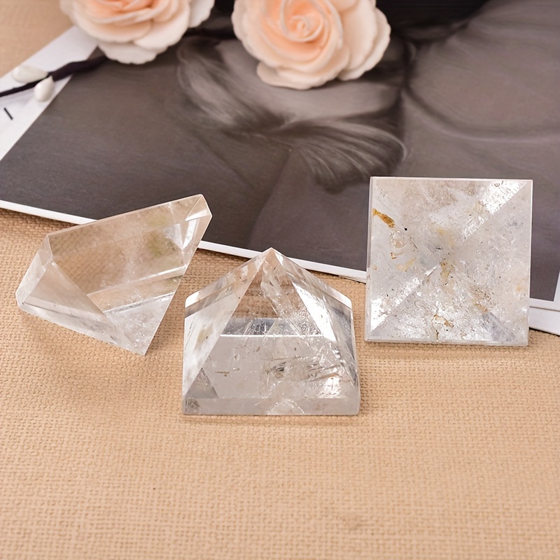 Natural Clear Quartz Pyramid Healing Stones Chakra Reiki Crystal
