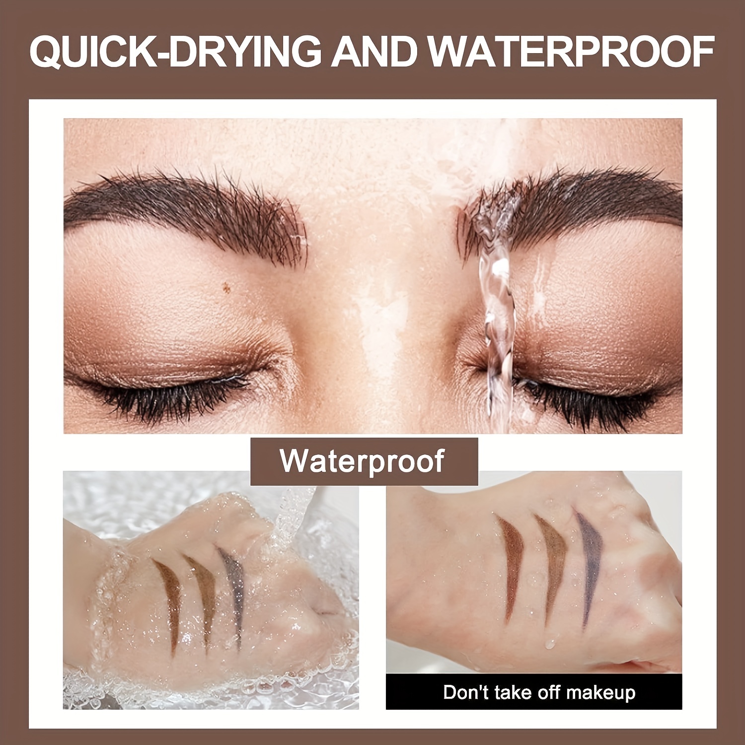 3-In-1 Brow Coloring Set: Gel, Pencil, Pomade - Brown