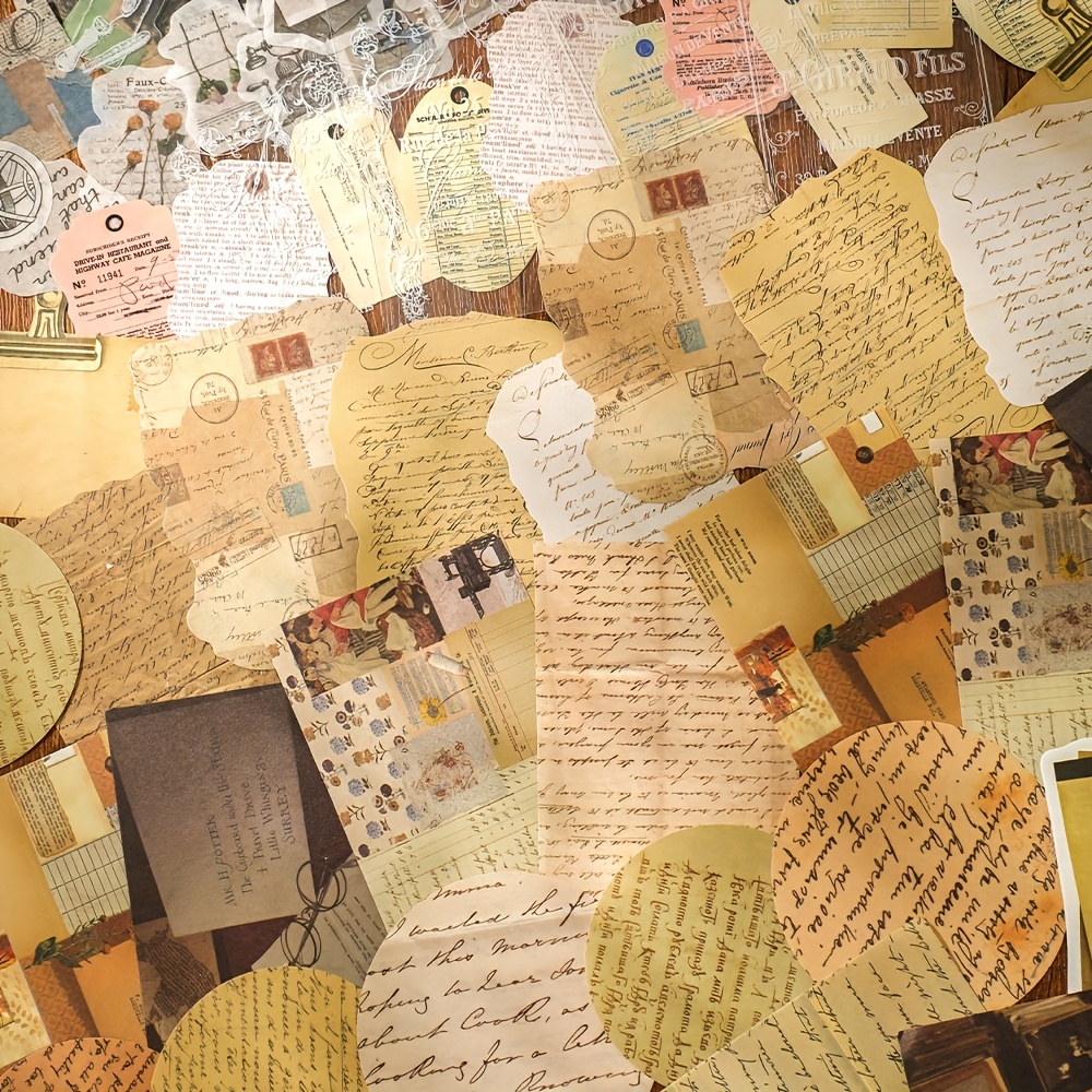 200 Fogli Carta Scrapbooking Vintage Adesivi Lettere Scritte