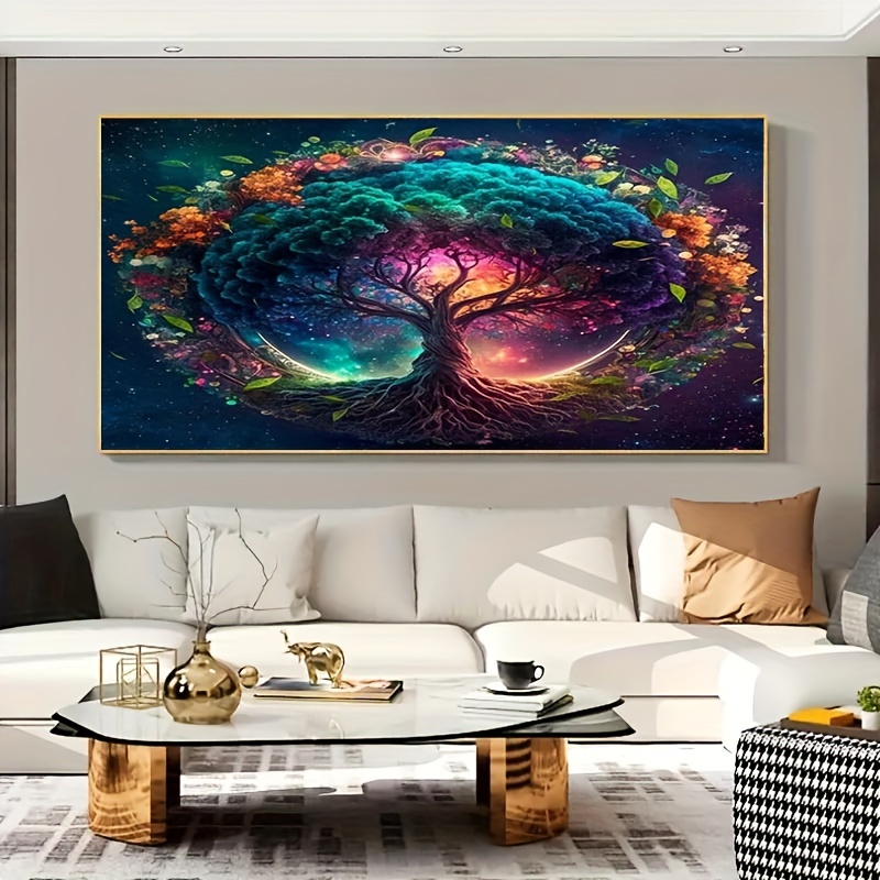 Psychedelic Trippy Tree Of Life Diamond Mosaic Painting Rhinestone Picture  Full Drill Cross Stitch Modern Wall Art Home Decor