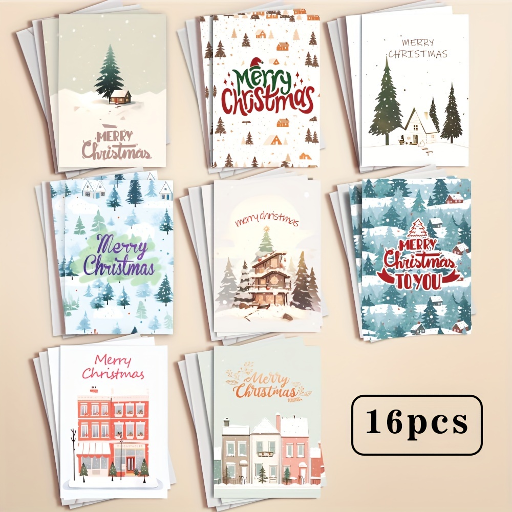  Christmas Steeple Christmas Card - Set of 15 : Greeting Cards  : Office Products