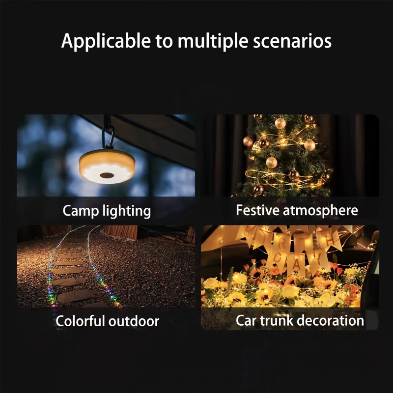 Portable LED Camping String Lights Retractable USB Camping Emergency Tent  Lamps