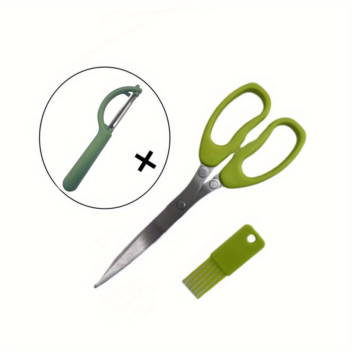 Kitchen Scissors And 5 blade Herb Scissors With Cover - Temu