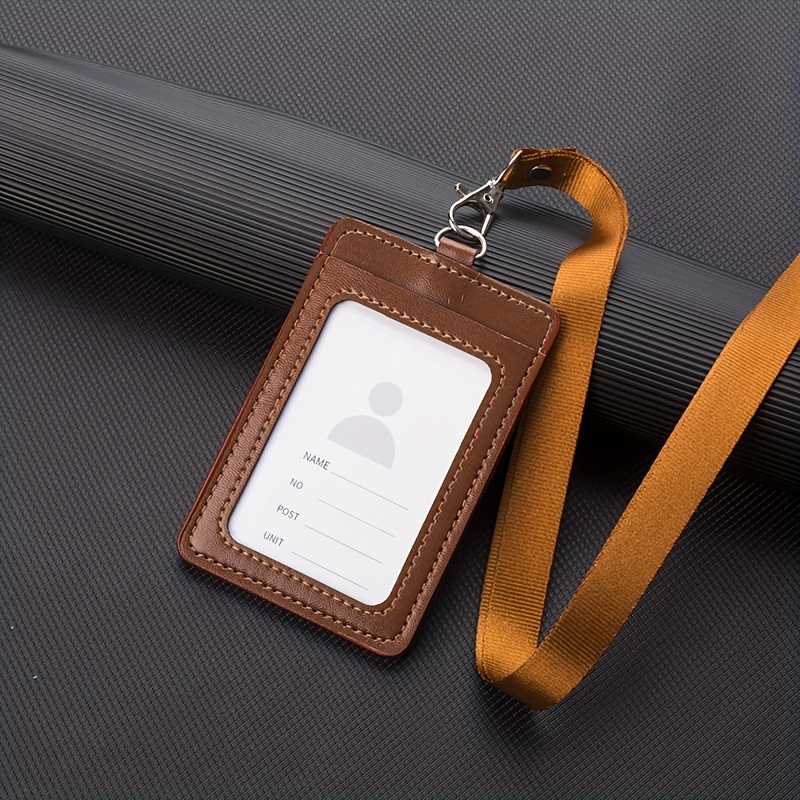 Porte badge D'identification Vertical En Cuir PU Et Cordon - Temu Belgium