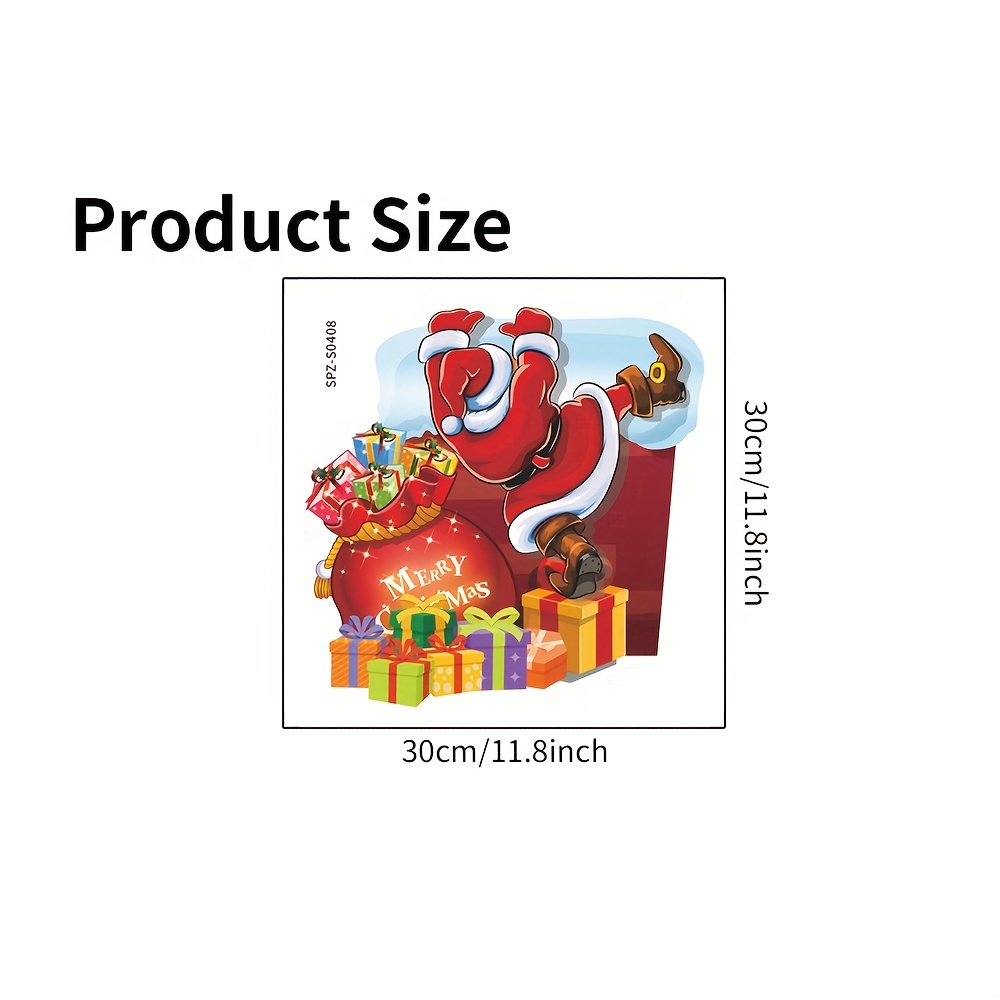 TEMU 1pc Toilet Sticker Christmas Creative Climbing Santa Claus Sticker Toilet Lid Decorative Sticker