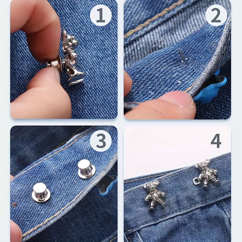 Bear No-Sew Waist Button,Jeans Extender Button,for Women Skirt
