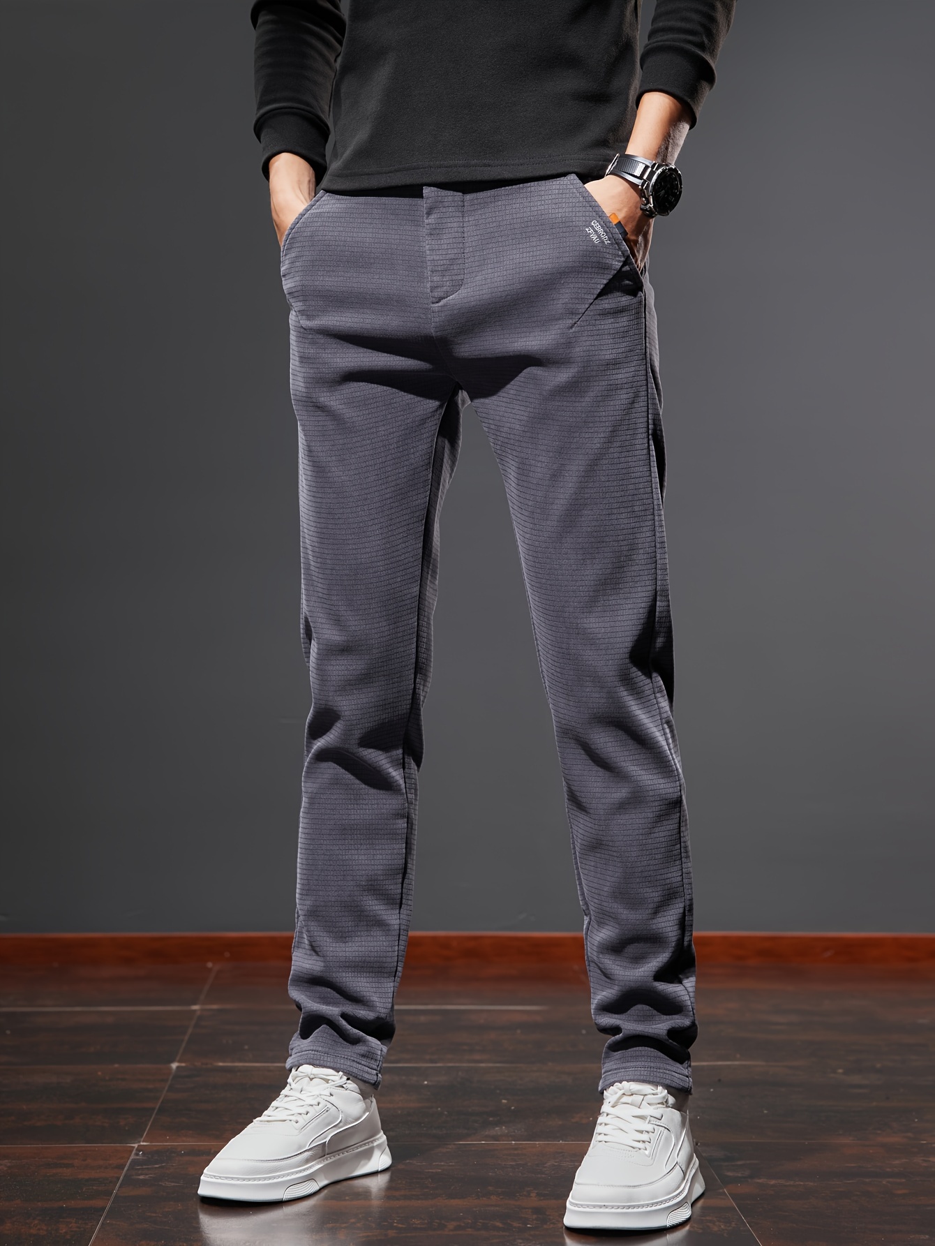 New Mens Business Slim Straight Pants Spring Casual Trousers