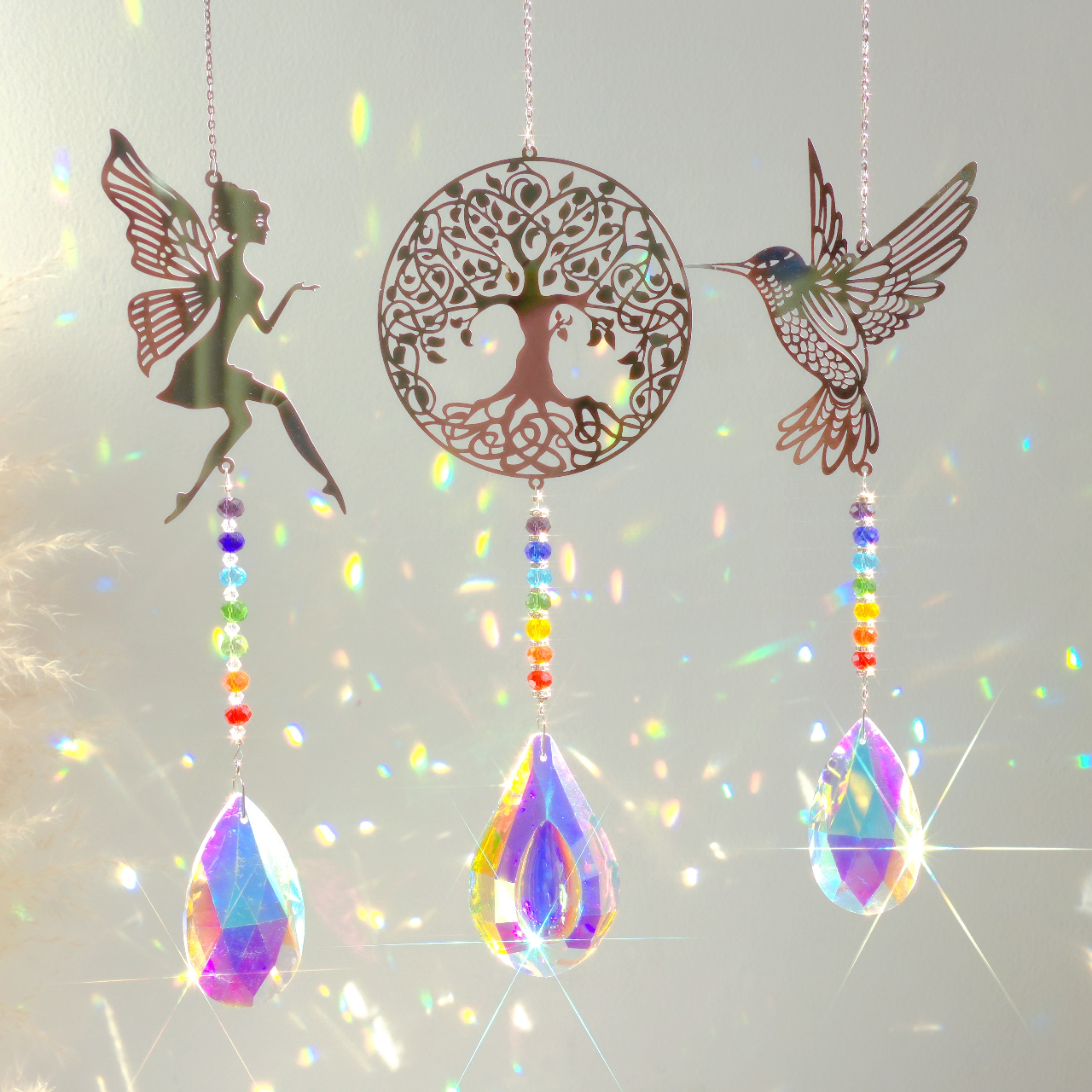  5PCS Crystal Suncatcher Rainbow Sun Catchers Indoor Window  Colorful Hanging Crystals Beads or Windows Crystal Balls Prisms Pendant  Light Ornament Christmas Wedding Garden Decoration : Patio, Lawn & Garden