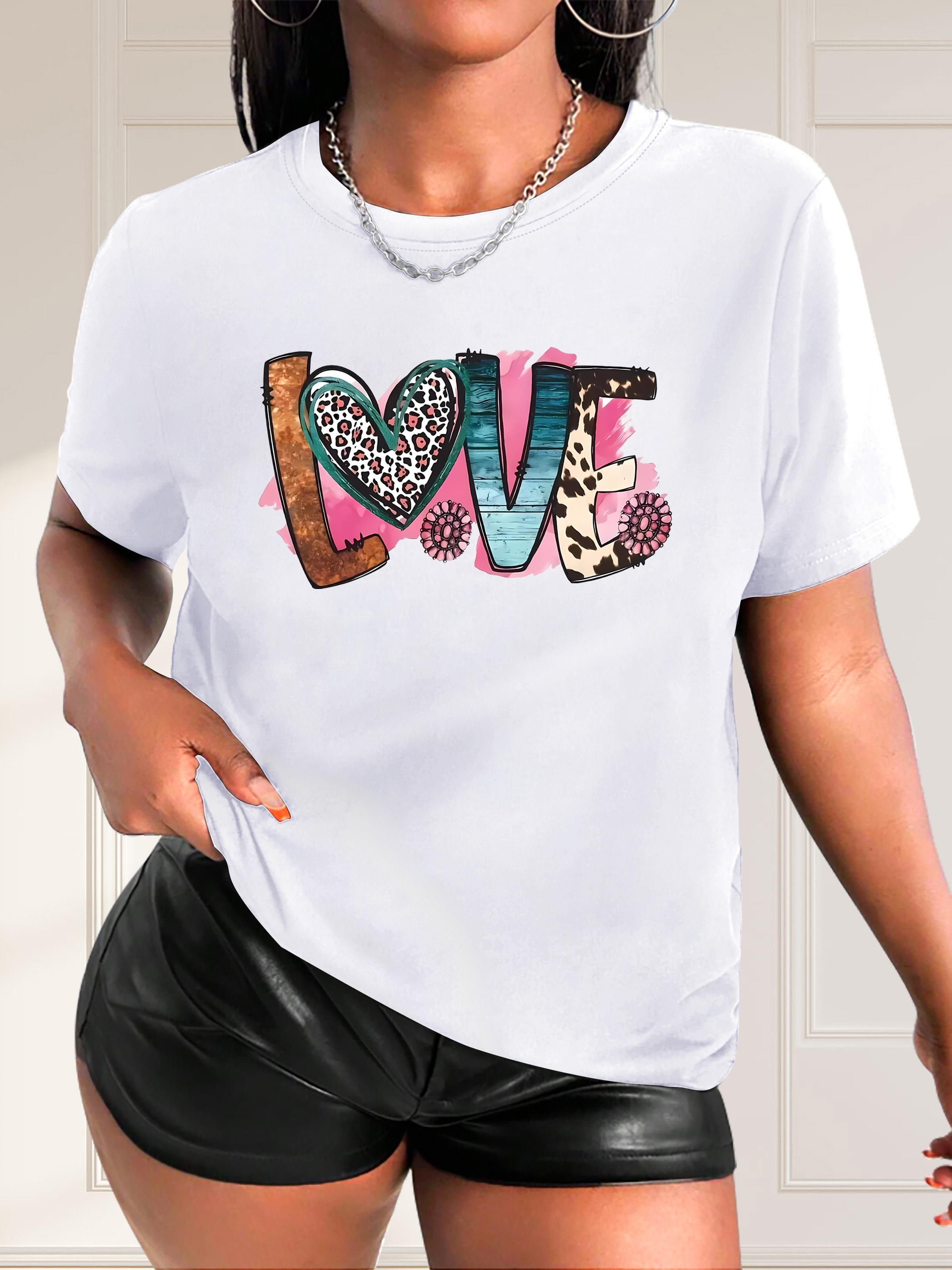 Valentine's Day Love Letter Print Causal Sports T shirt - Temu Canada