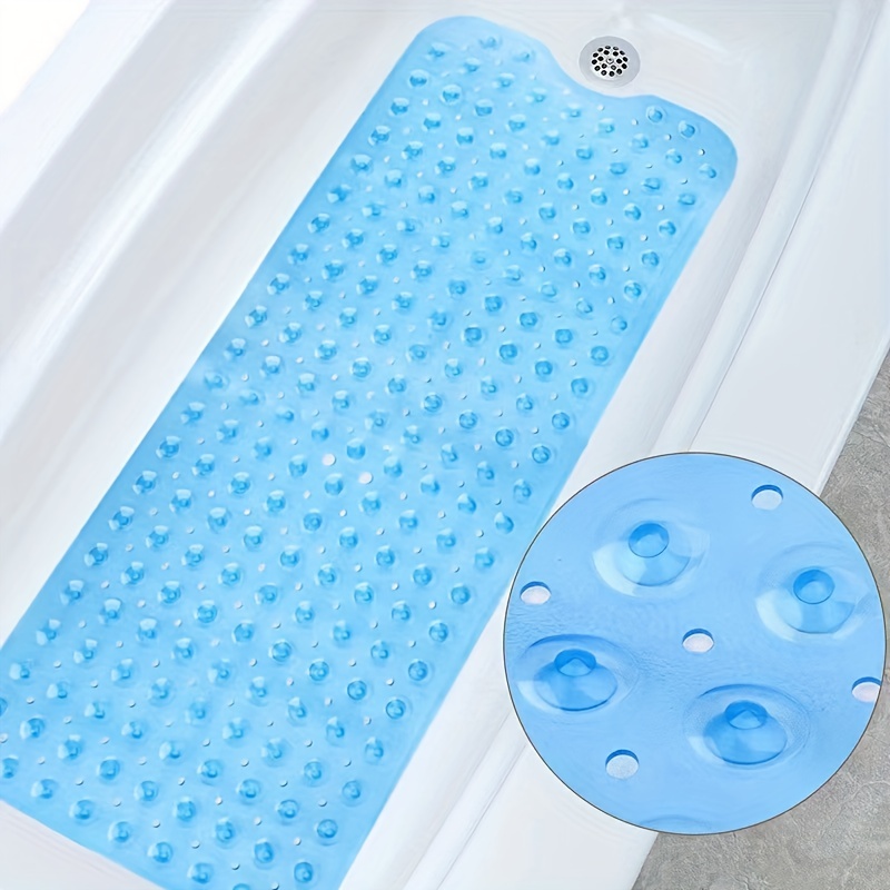 Alfombrilla antideslizante para bañera, cojín de ducha con ventosa,  almohadillas largas para pies, alfombrillas de plástico