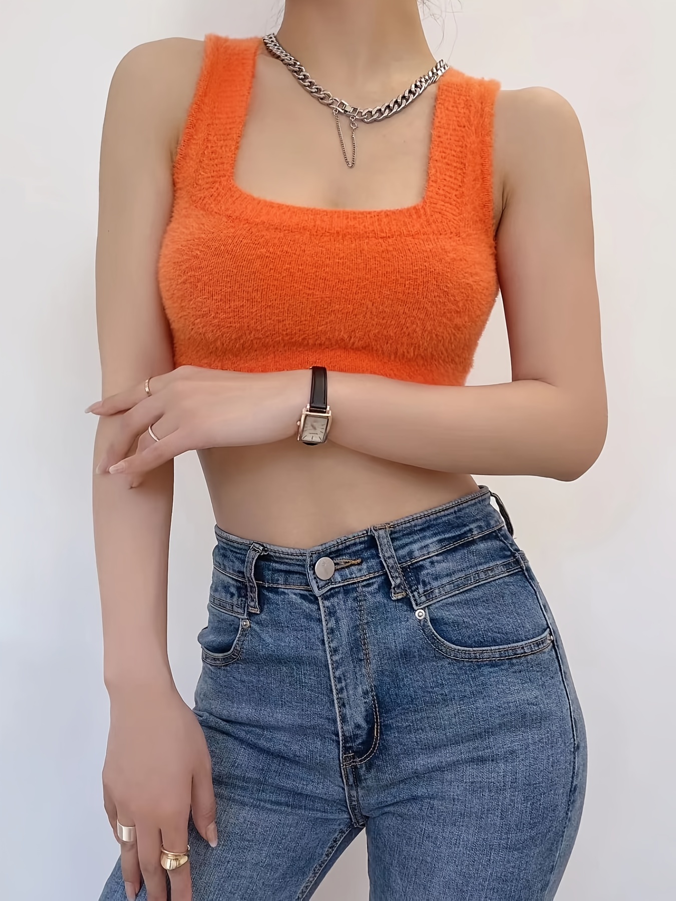 Asymmetrical Solid Top Sexy Sleeveless Slim Crop Top Women's - Temu Canada