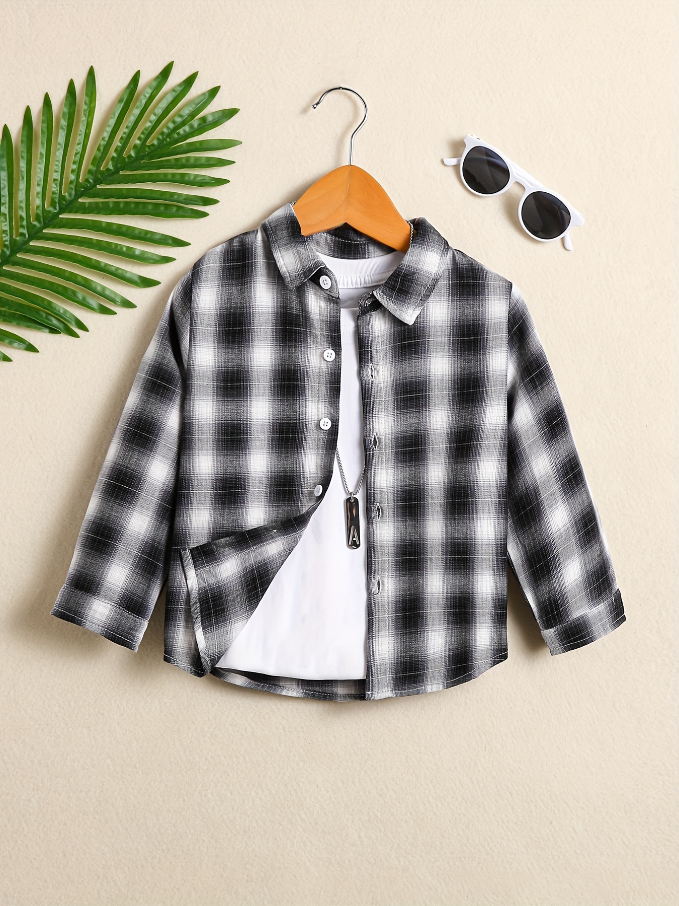 Boys Plaid Button up Shirt Long Sleeve