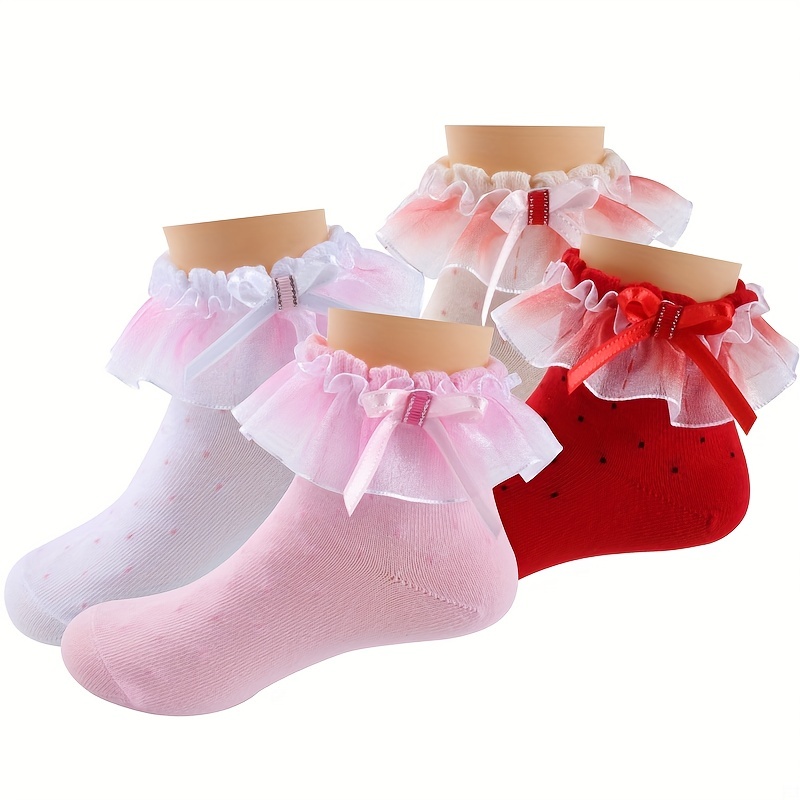 Girls Kids Lace Ruffled Princess Sweet Dance Socks Toddler - Temu