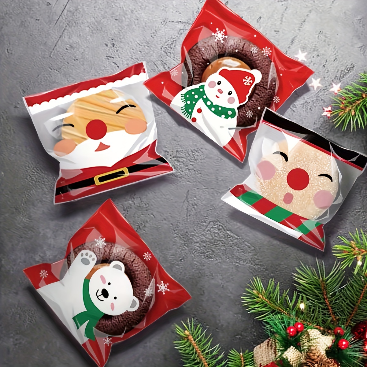 Christmas Santa Claus Snowflakes Xmas Packaging Pouch - Temu