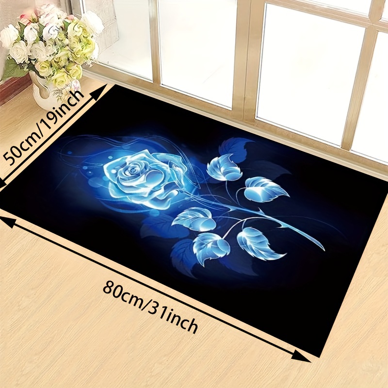 Xiaosua tappeto casa ingresso blu Soggiorno Tappeto Blu Fresco Fiore Grande  Motivo Durevole Tappeto Personalizzabile tappeto impermeabile 120X160CM  tappeti per camere da letto 3ft 11.2''X5ft 3'' : : Casa e cucina