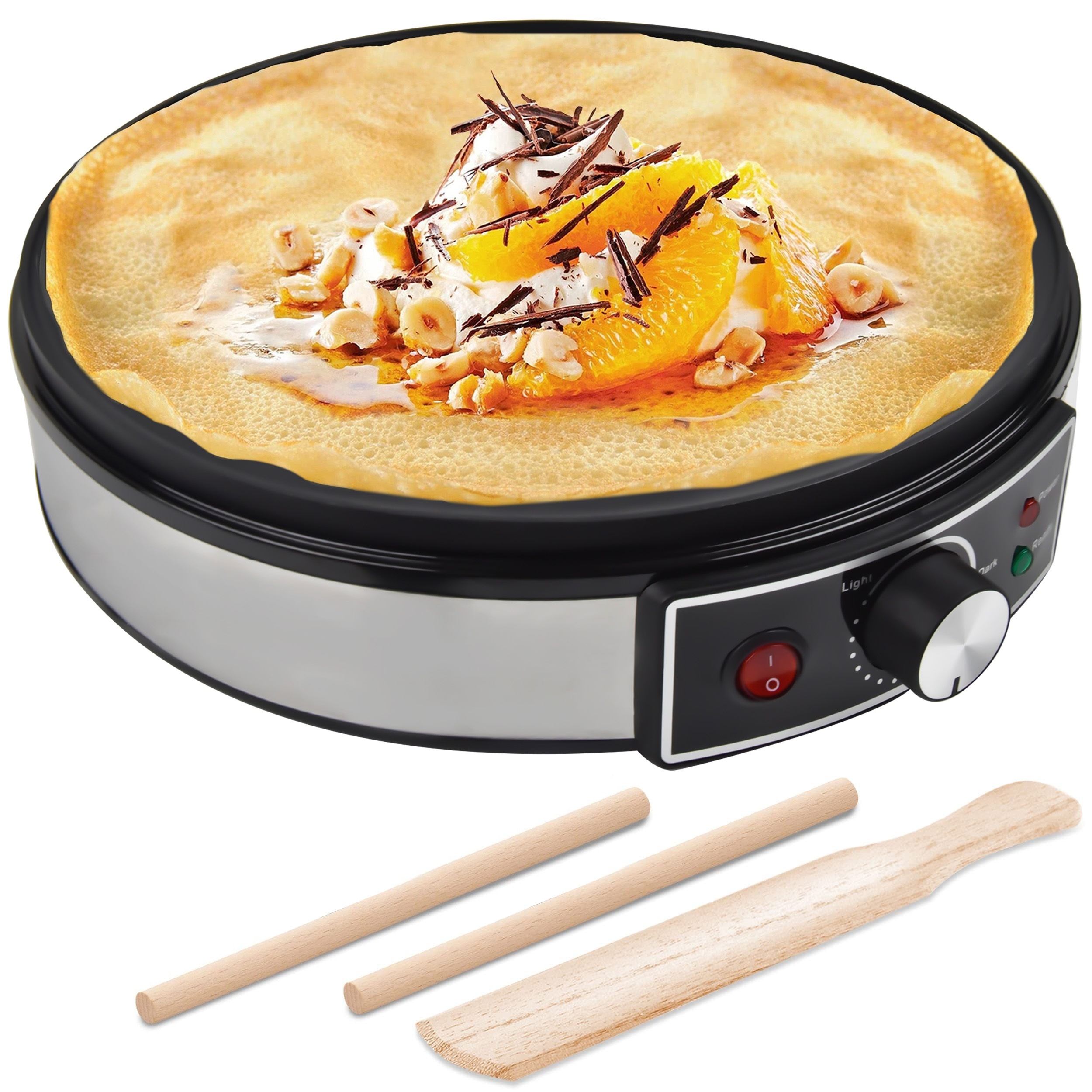 8 Electric Crepe Maker Nonstick Crepe Pan Portable Mini Household Pancake  Machine with Batter Bowl & Egg Whisk for Crepes,Pancakes,Tortillas,Gifts