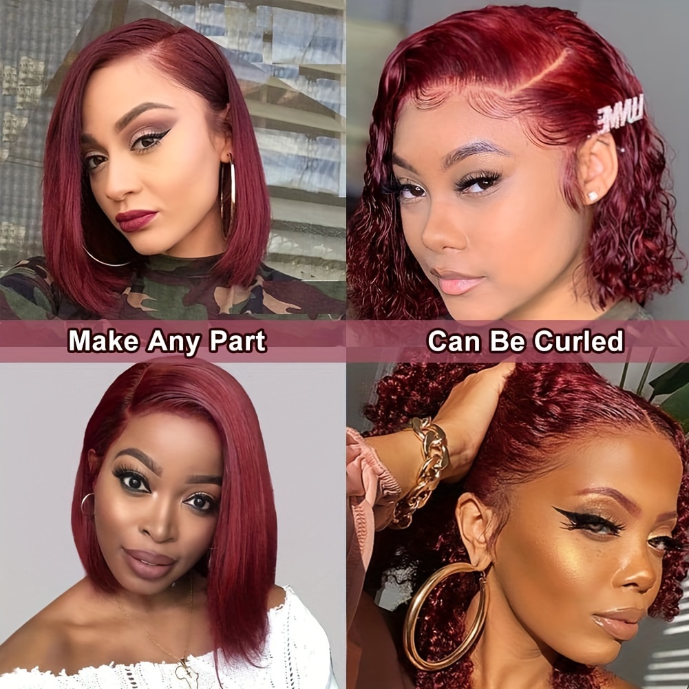 99j burgundy lace front wigs 13x4 hd lace frontal glueless Temu