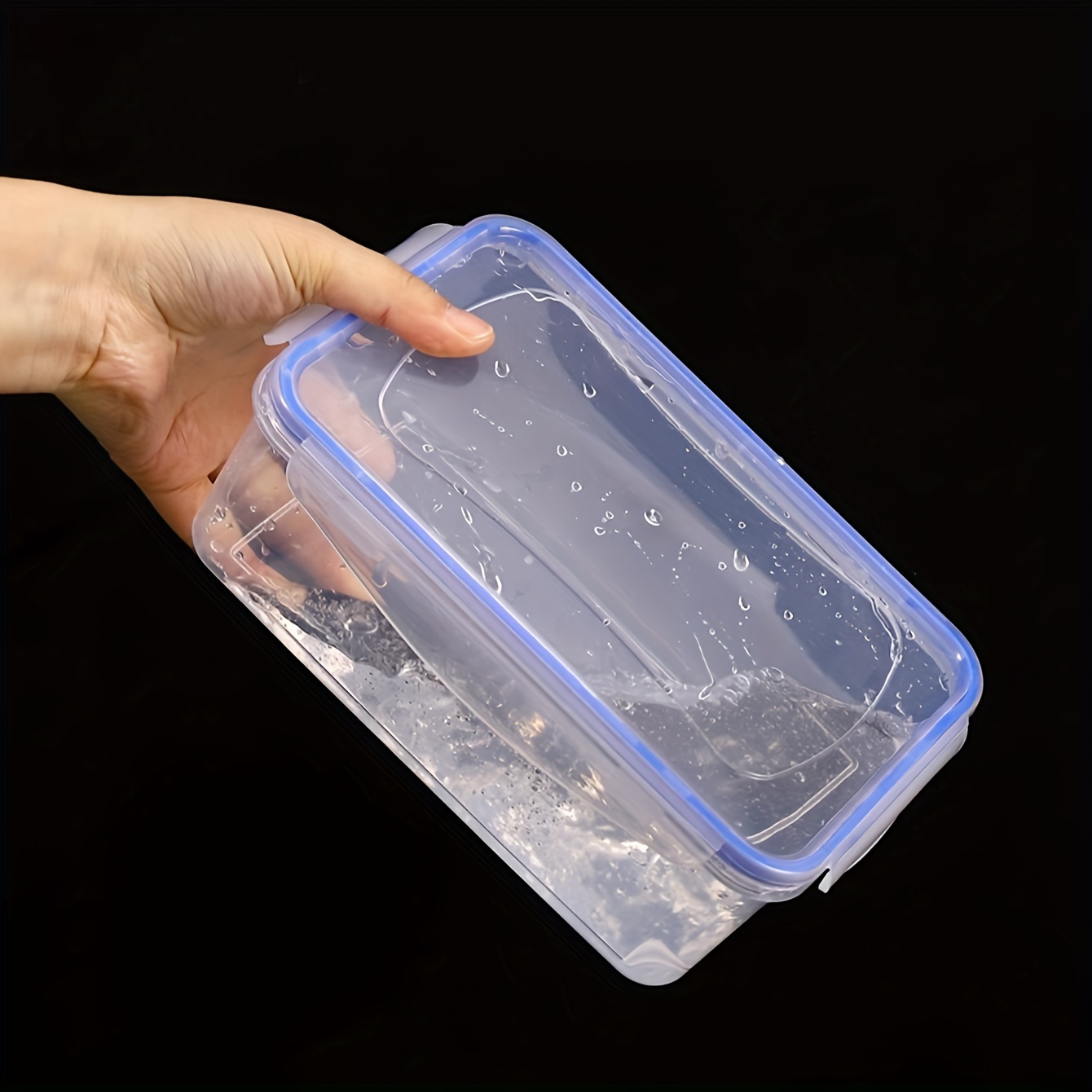 Clear Plastic Food Storage Box With Locking Lid Sealed - Temu