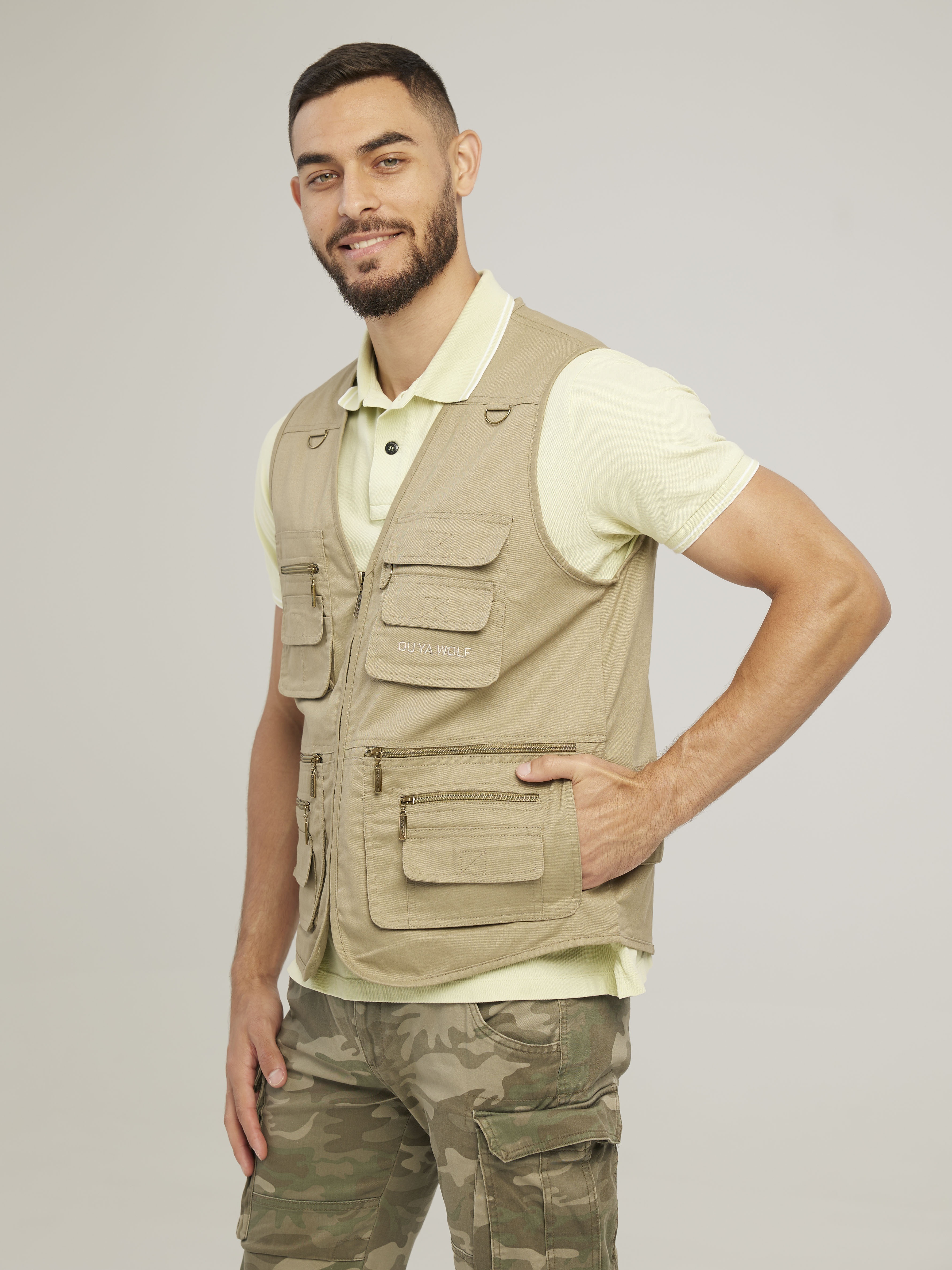 Multi Pocket Cargo Vest Men's Casual Outwear V Neck Vest - Temu Canada