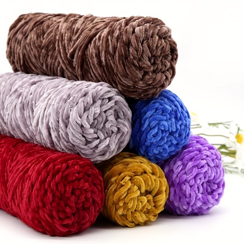 

1pc/2pcs Soft Chenille Yarn Blanket Yarn For Knitting Fancy Yarn For Crochet Weaving Diy Craft, 100g/pc, 100% Polyester