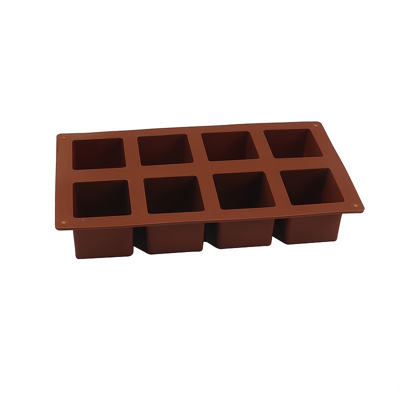 8 Even Square Silicone Mold for Desserts Ice Cube Soap Baking