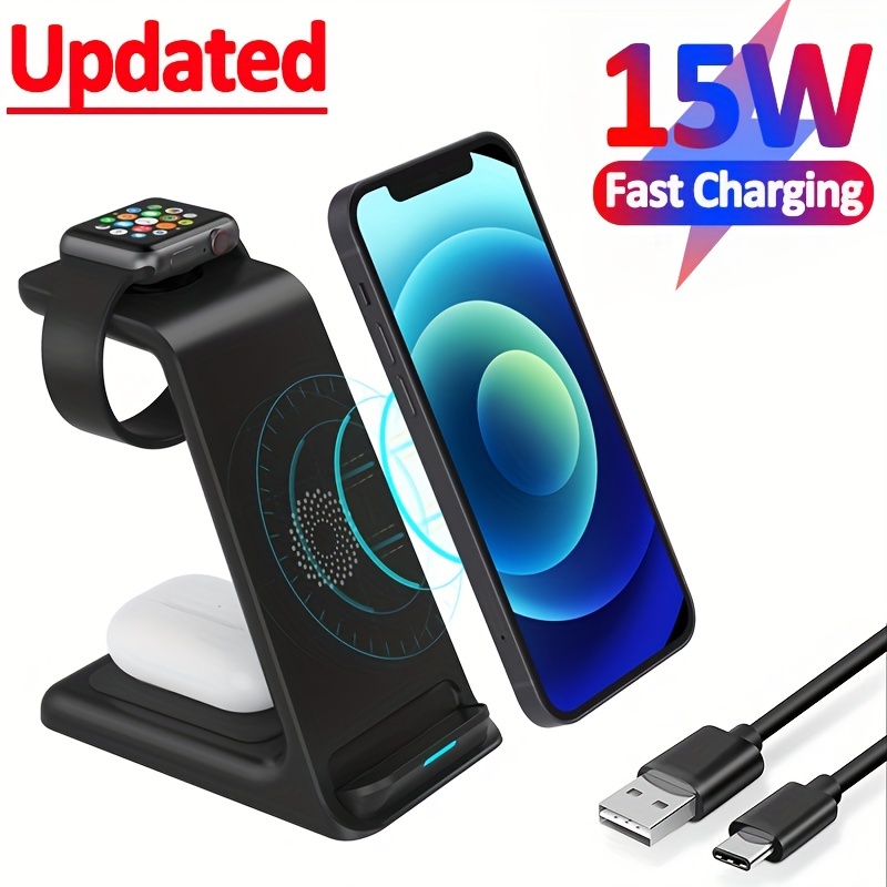 3 In 1 Wireless Charger Stand Pad Iphone 14 13 12 11 X - Temu Austria