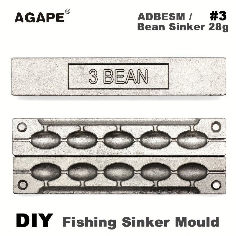Diy Fishing Bean Sinker Mould 5 Cavities Oval Weight - Temu
