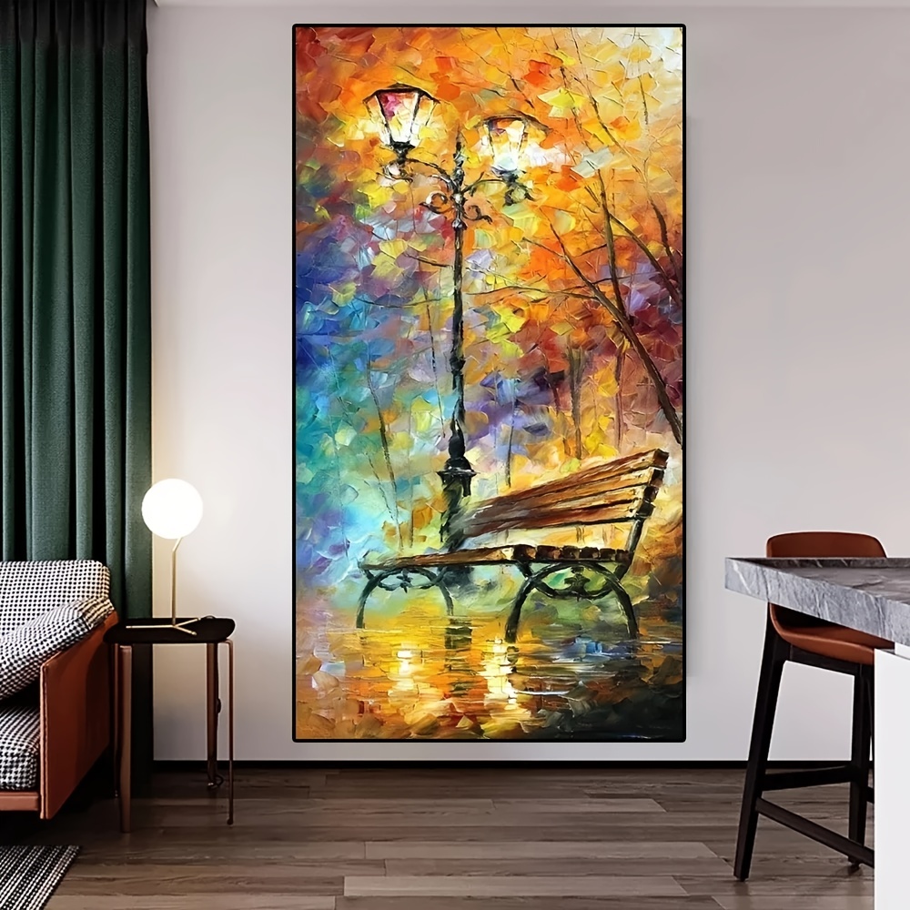 1pc Canvas Painting Abstract Streetlight Bench Wall Art Decor For Living Room Wall Decor Bedroom Wall Decor Canvas Wall Art Decor No Frame 19 68 39 37inch