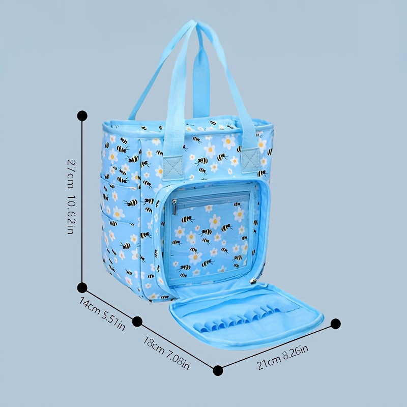 Floral Print Yarn Crochet Hand Storage Bag Knitting Bag - Temu