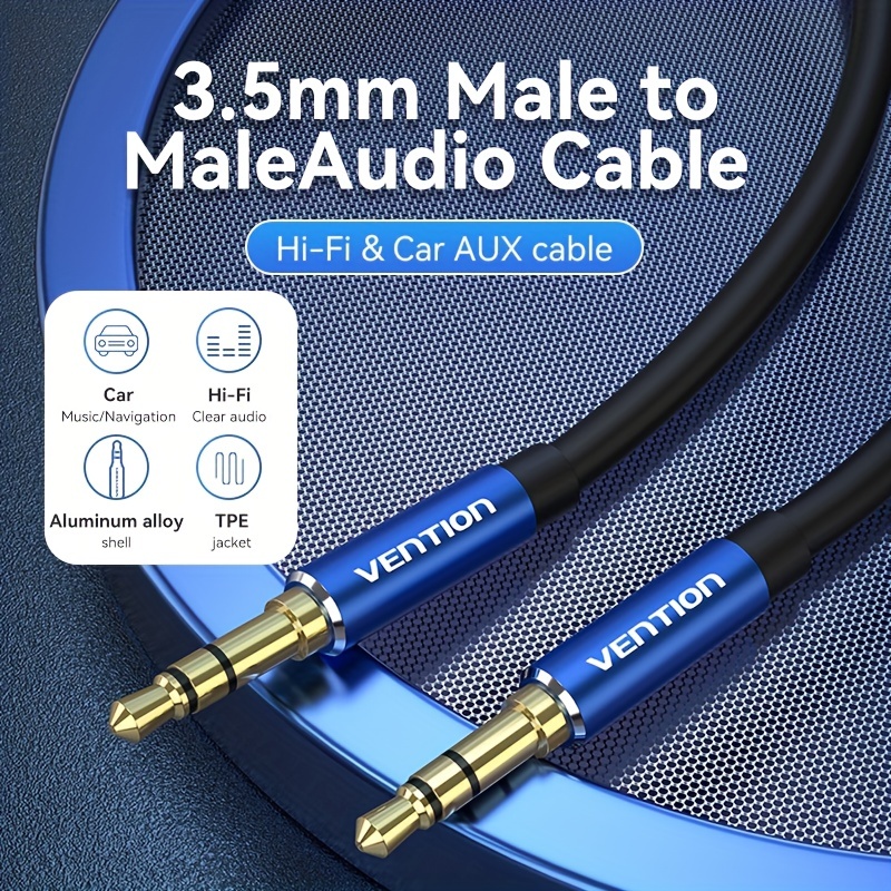 Câble auxiliaire mâle à mâle de 3,5 mm pour haut-parleur