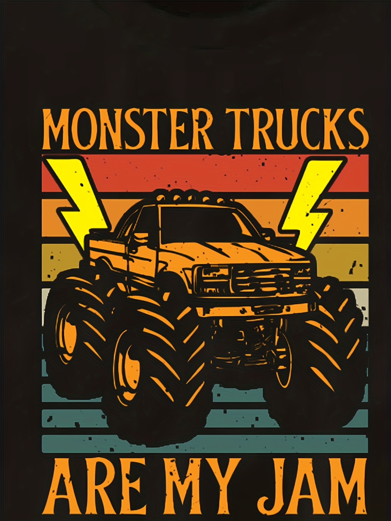 Cartoon Cool Monster Truck Print Boys Casual Pullover Long - Temu Canada
