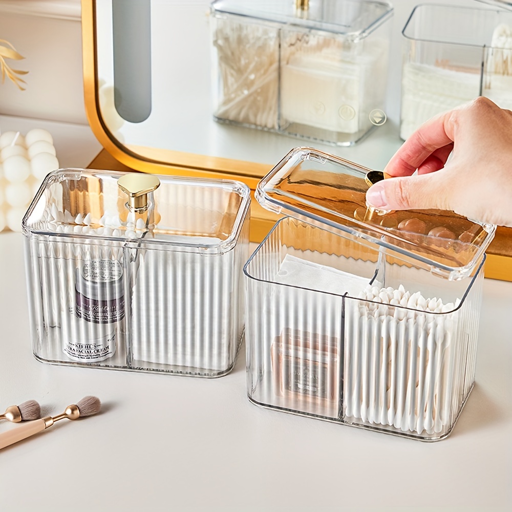 Double side Makeup Storage Box With Grids Handles Plastic - Temu