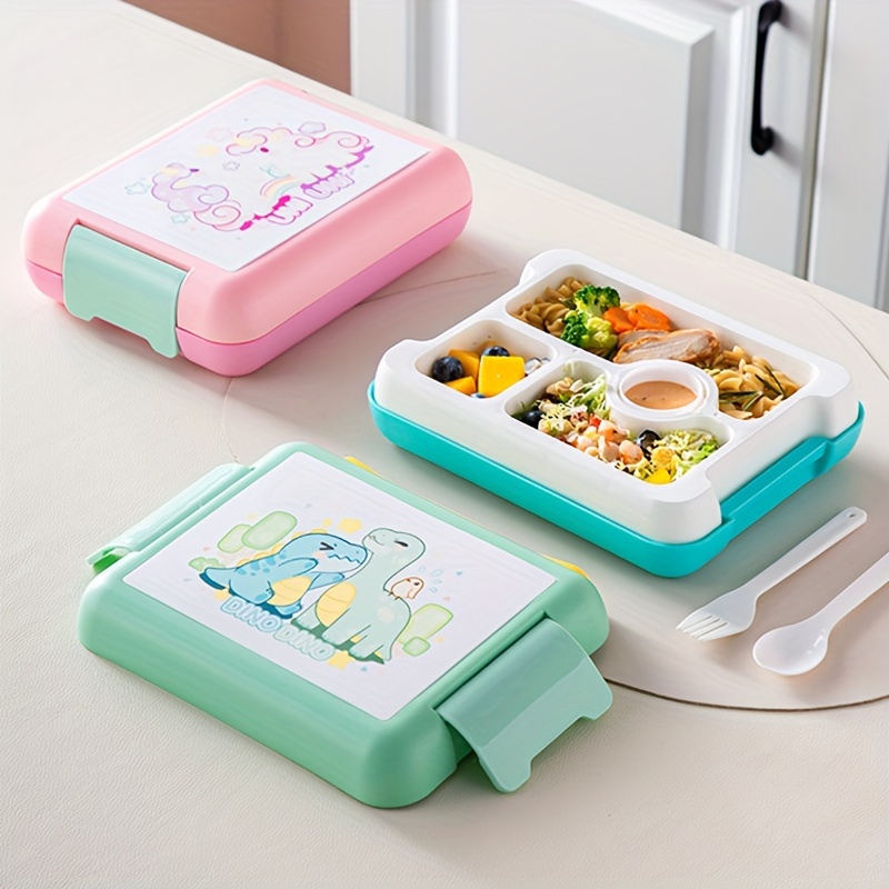 Fiambrera Bento Kawaii de estilo japonés para niñas, fiambrera de Picnic  con compartimentos, contenedores de almacenamiento de alimentos para  microondas
