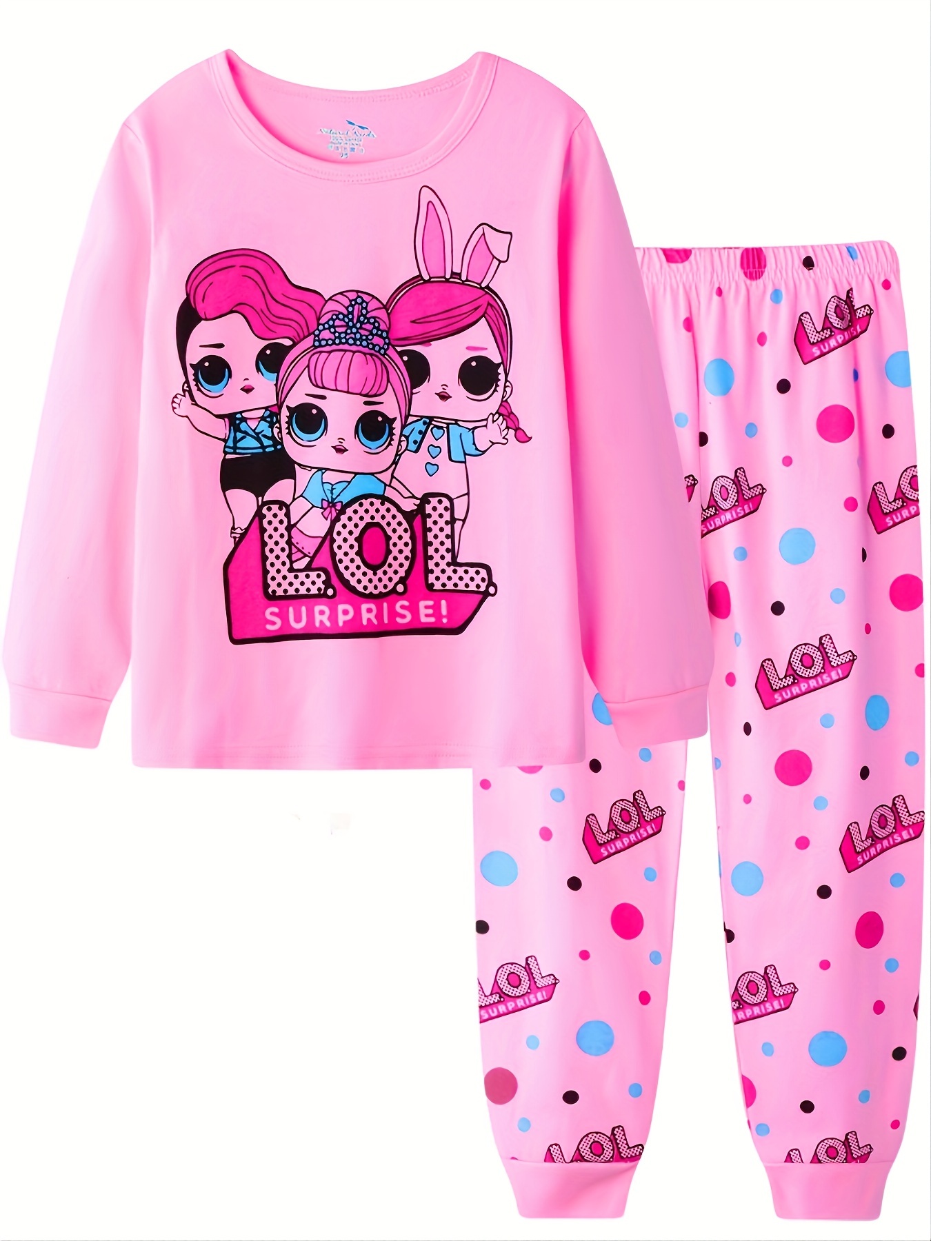 Girls Cartoon Pattern Pajama Set