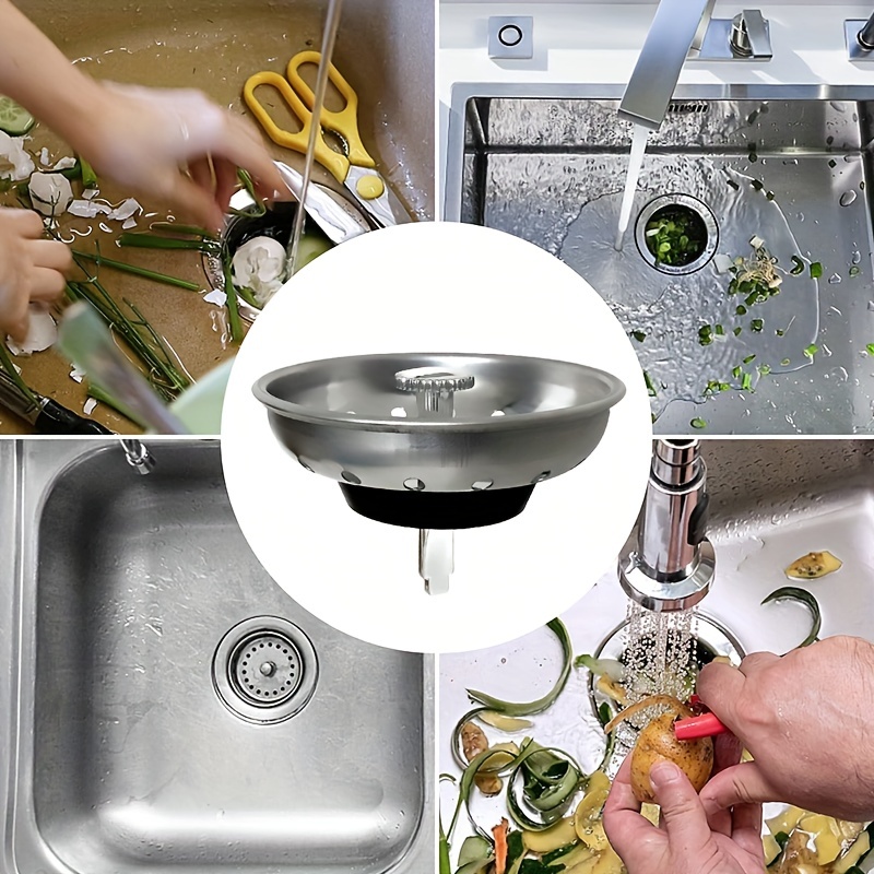 Stainless Steel Kitchen Sink Strainer Stopper, Waste Plug Sink Filtre,  Lavabo Bathroom Hair Colanders Cocina Filter - Temu Austria