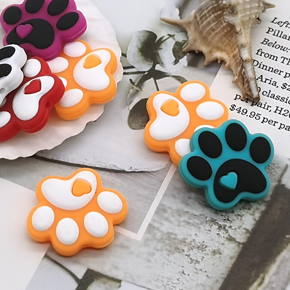 Paw Silicone Focal Beads Bulk Loose Rubber Beads For Jewelry - Temu
