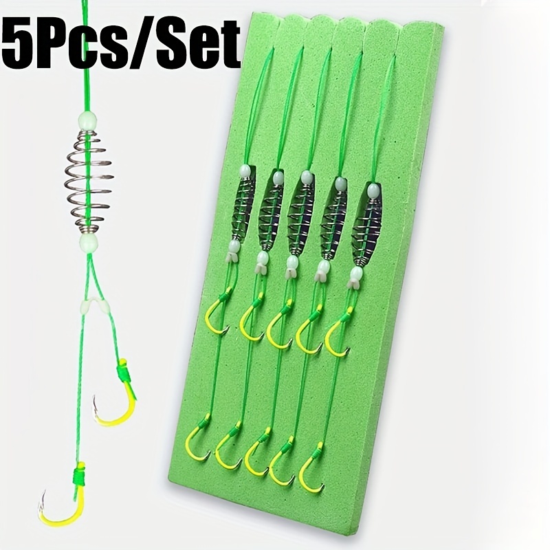 5pairs Spring Hooks Barbed Swivel Fishing Hooks Accessories Hook Size 12