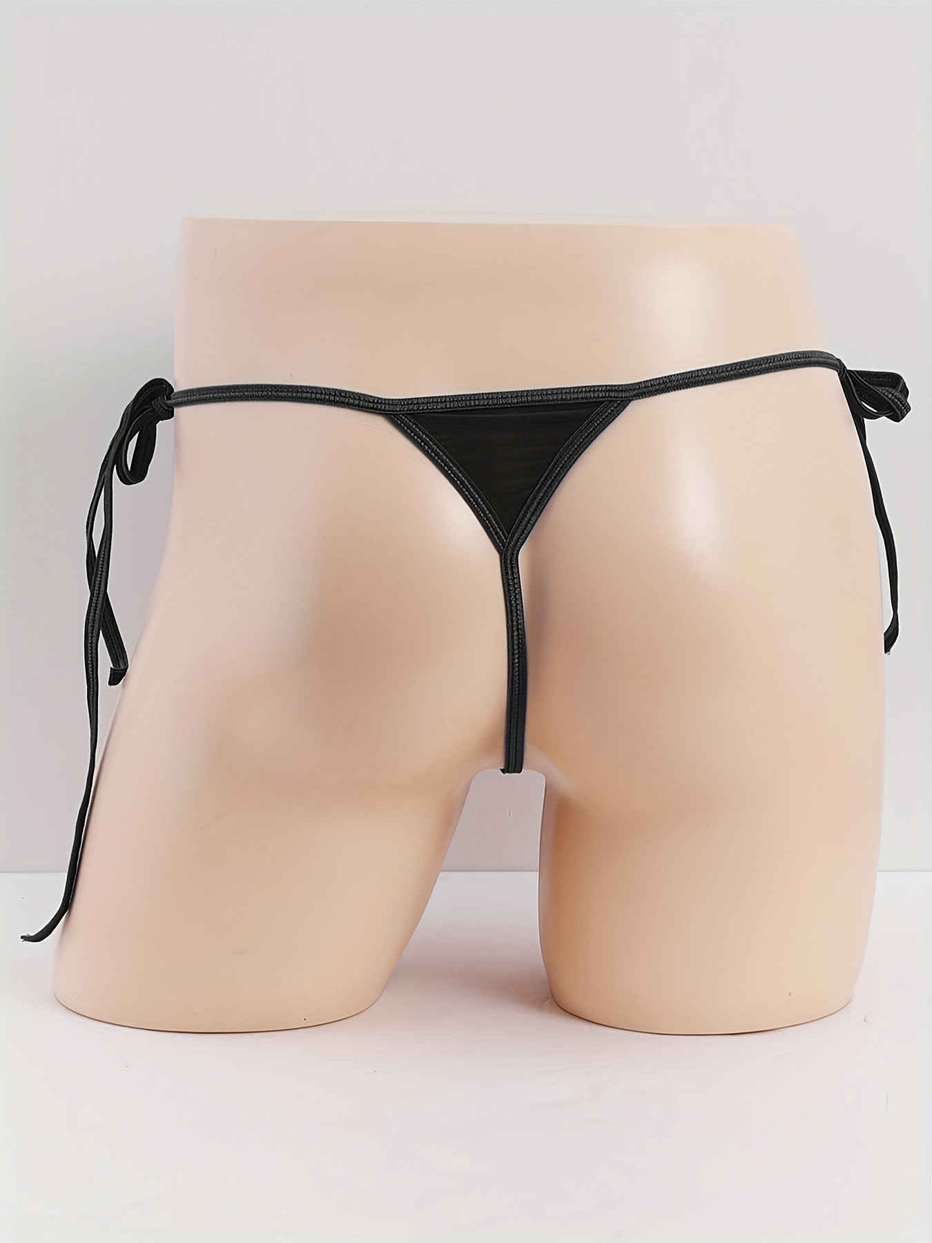 Women Low Rise Micro Back G-string Thong Patent Leather T-Back