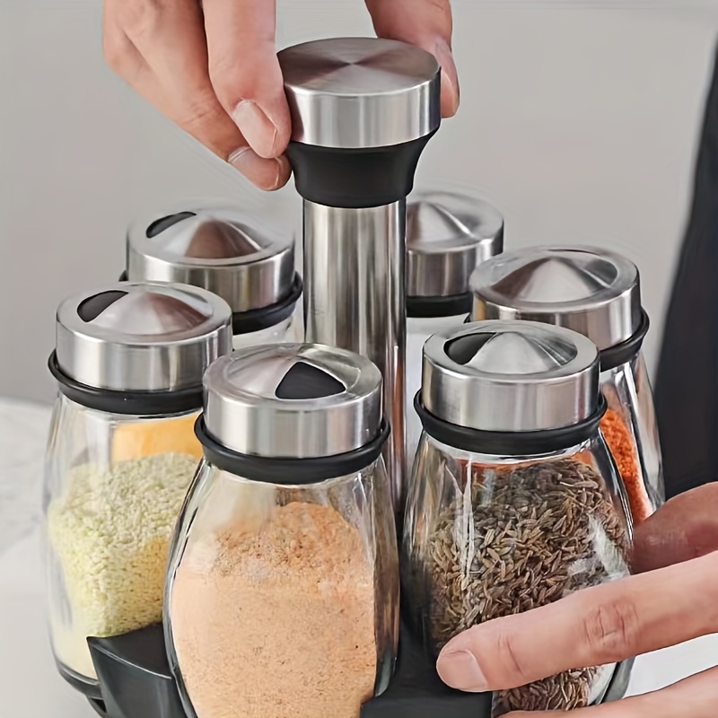 1 Set, Spices And Seasonings Container Sets, Revolving Countertop Spice  Rack With Spice Jars, Spice Tower Organizer For Countertop Or Cabinet,  Multifu