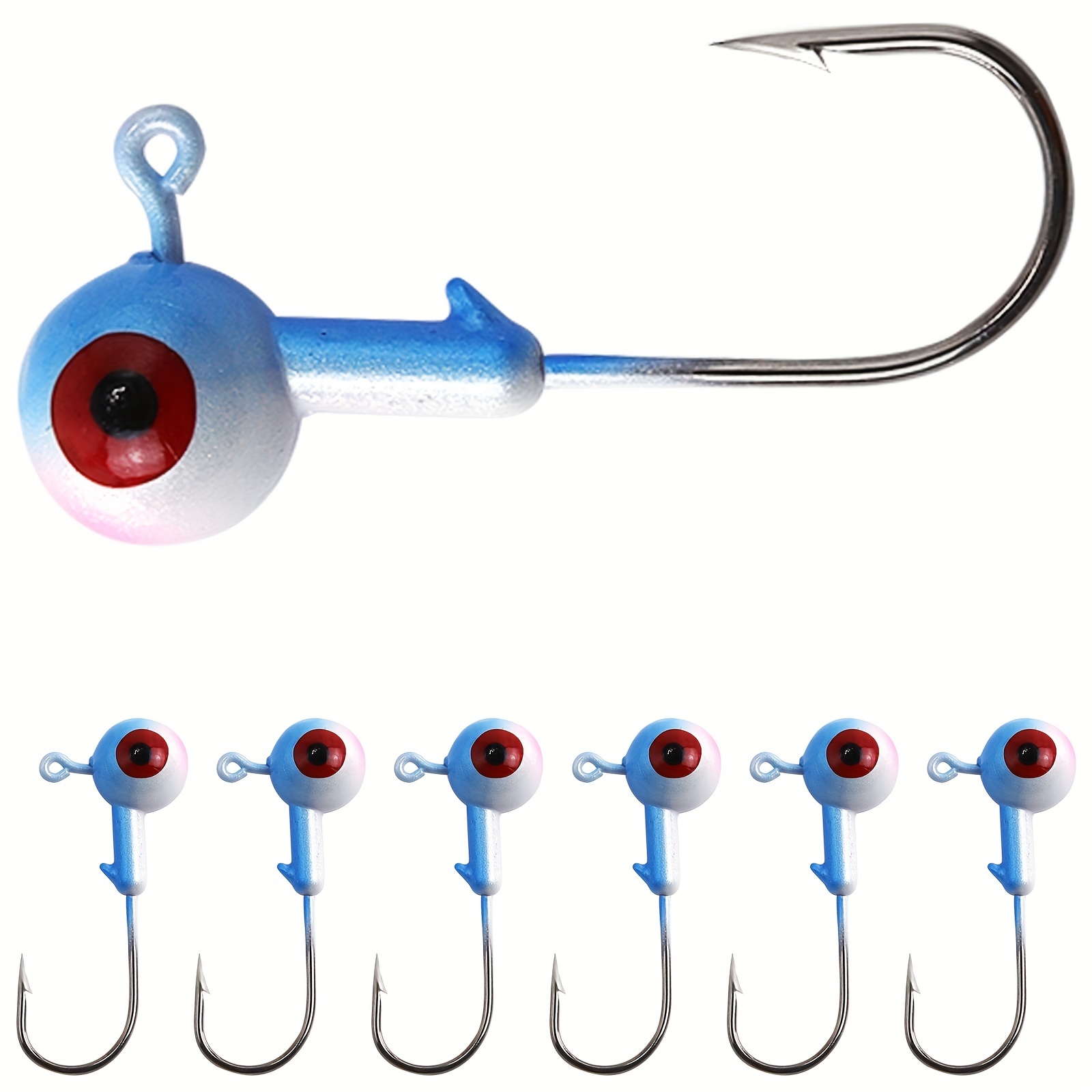 Colorful Fishing Jig Heads Hook Simulation Fish Eye Round - Temu