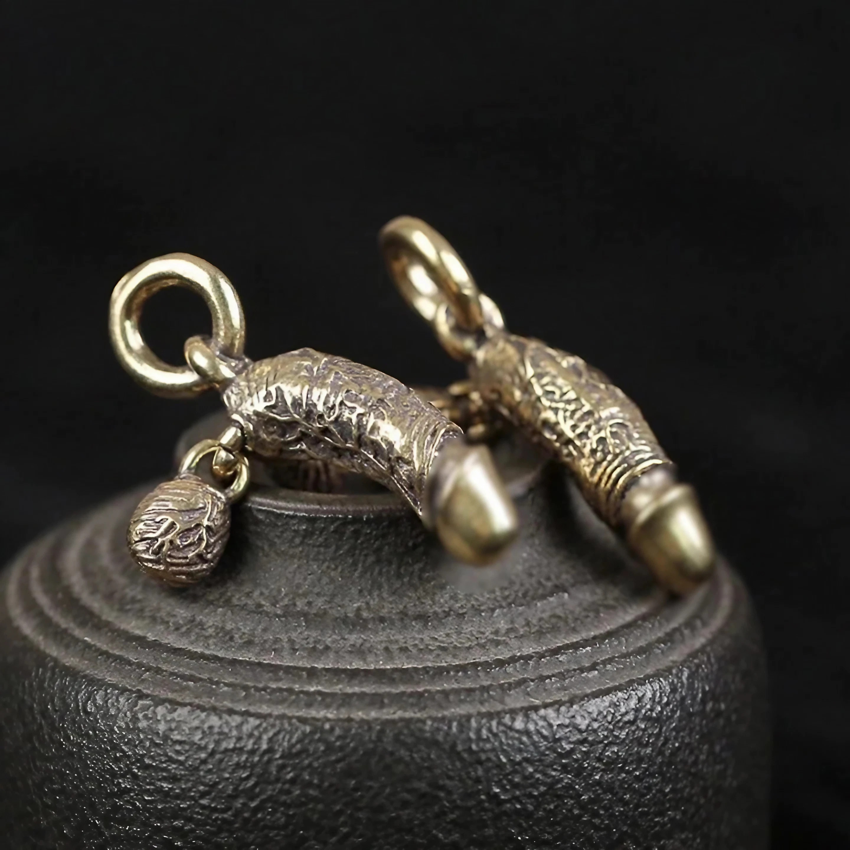 Creative Copper Key Chain Pendant Funny Bag Backpack Accessories