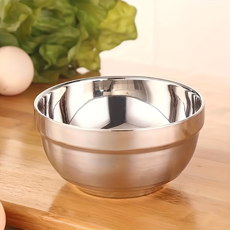 1pc Heat Insulated Stainless Steel Bowl for Serving Ice Cream, Soup,  Cereal, Rice, Noodles, and Salad - Anti-Scalding and Multipurpose