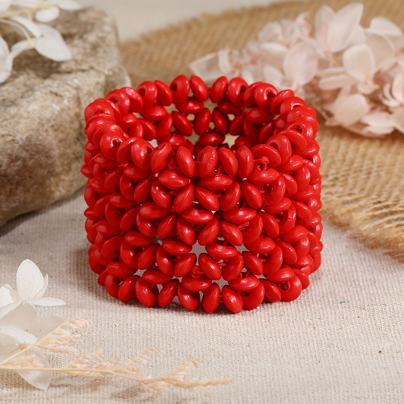 TEMU A Simple Beaded Bracelet Made Of Rice Beads, Ethnic Style, Multi-layered, Fashionable For Women