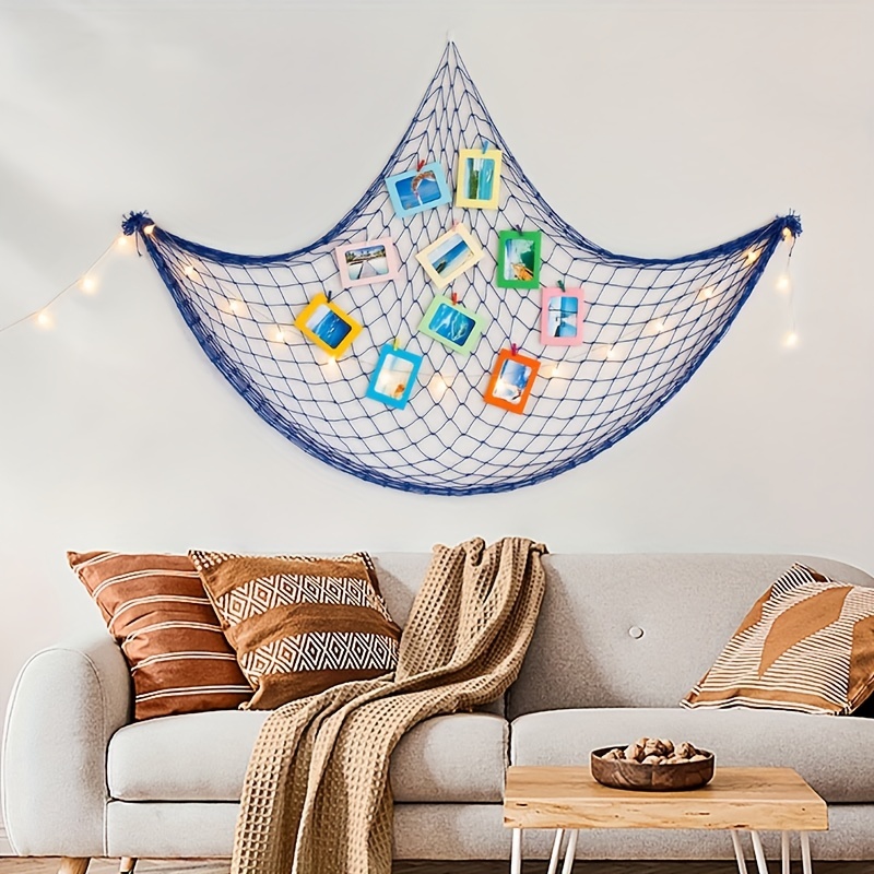 Decorative Fishing Net With Approx. 40 Pieces of Tropical Shells and Snails  for Decorating or Crafting 