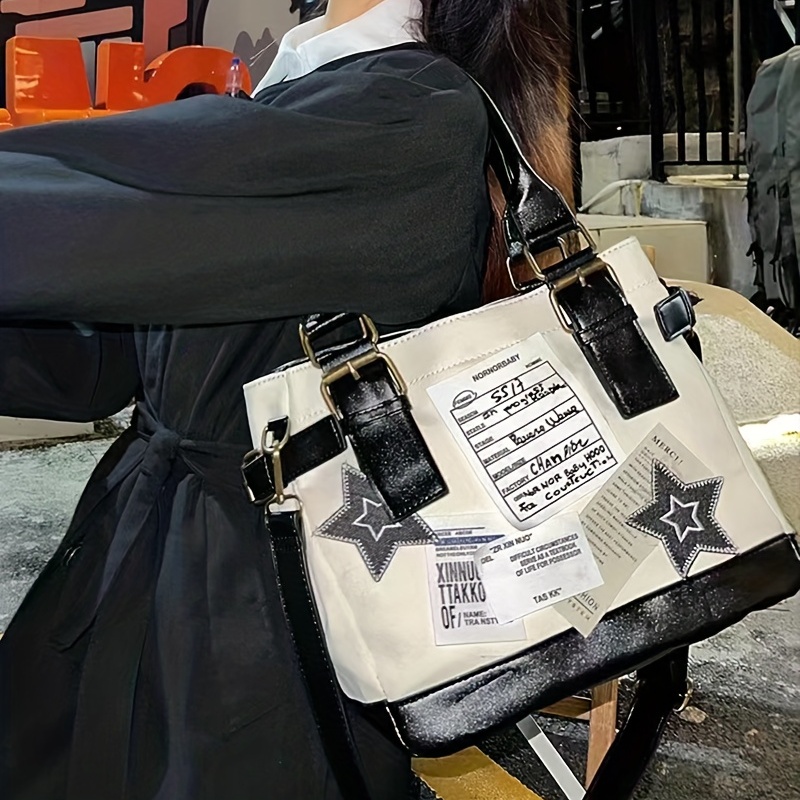 Studded Decor Tote Bag, Y2k Large Capacity Shoulder Bag, Gothic Handbag For  Women - Temu