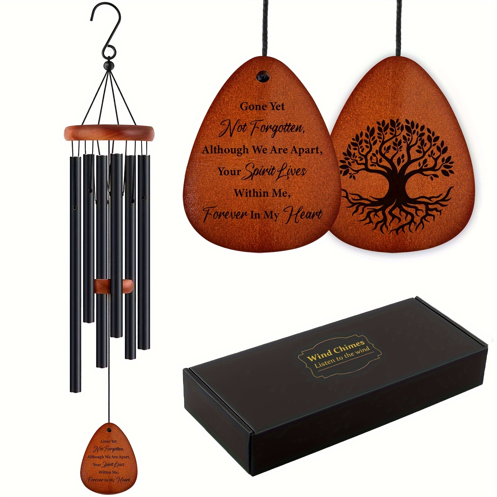 Mourning Metal Wind Chimes Wooden Plaques Words. Give A - Temu