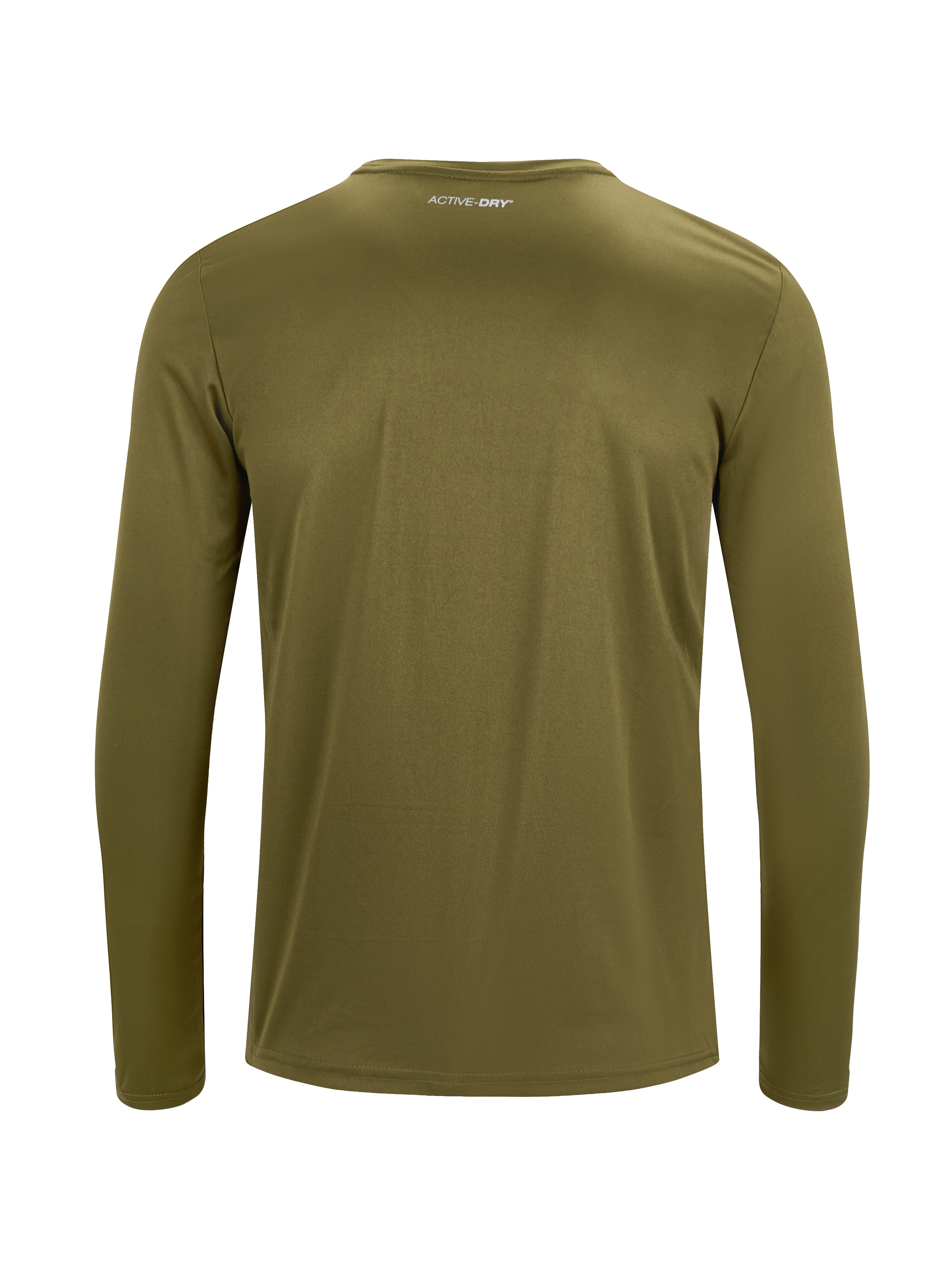 Men's Trendy Solid Long Sleeve T shirt Active Medium Stretch - Temu