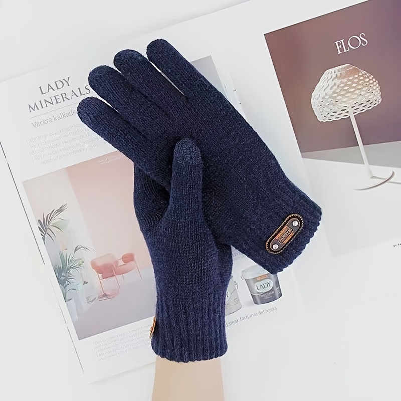 Men's Winter Touchscreen Knit Gloves for Outdoor Activities