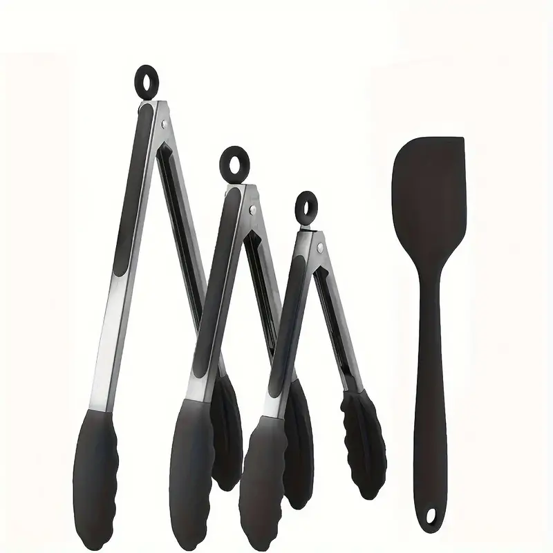 1pc Kitchen Tongs, 7 Inch Small Silicone Tongs With Stainless