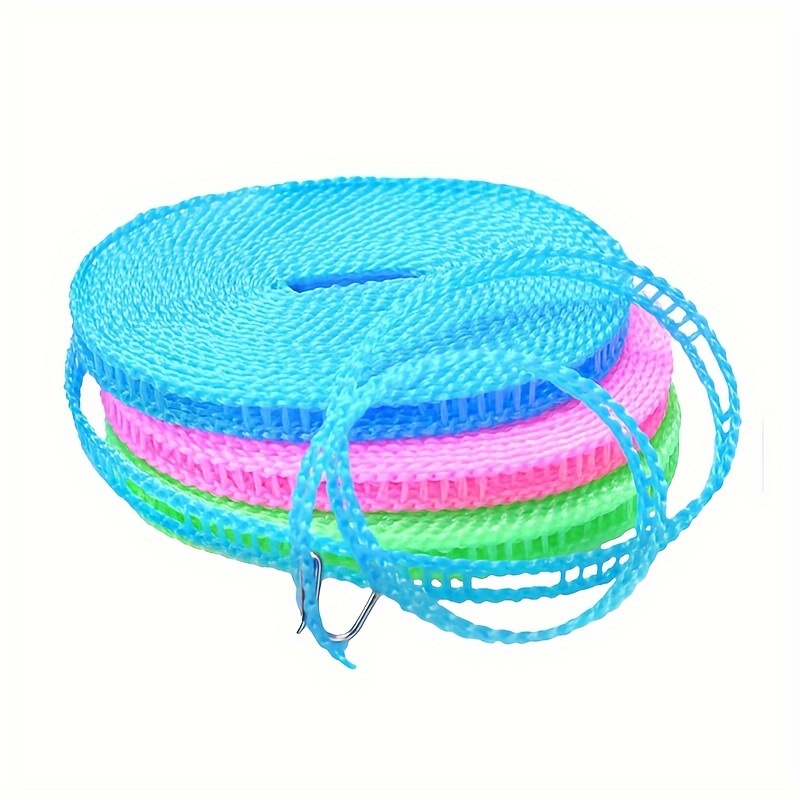 1pc Blue 10M Clothes Drying Rope Outdoor Travel Thickened Clothes Sun-cure  Rope Wind Proof Anti Slip Quilt Drying Rope